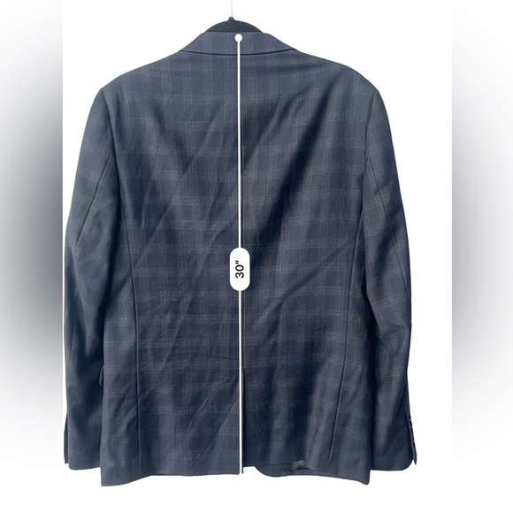 Sandro Paris Men’s Navy Plaid Wool Suit EU 52 / US 42 | 2-Piece Blazer & Pants - Picture 15 of 16